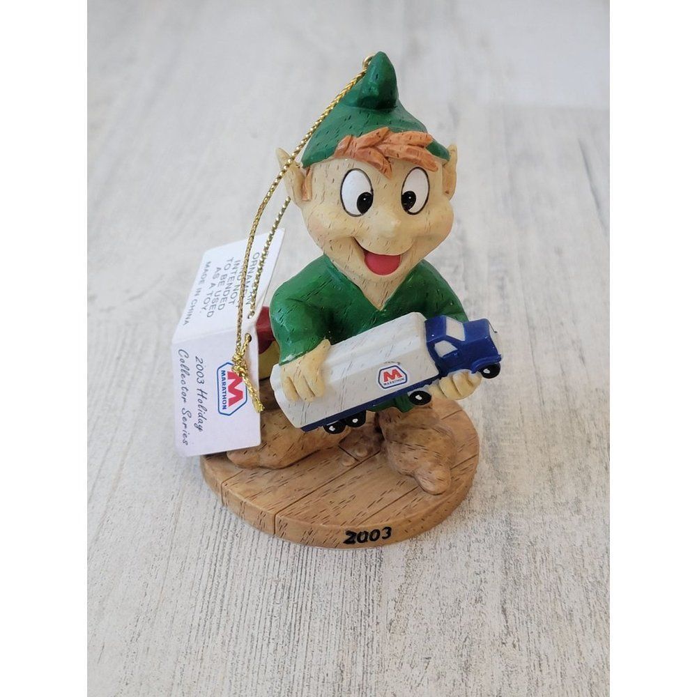 Marathon Series 3 elf truck toy paint 2003 ornament Xmas